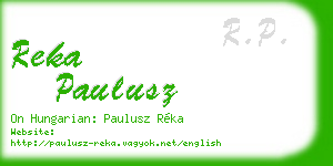 reka paulusz business card
