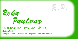 reka paulusz business card